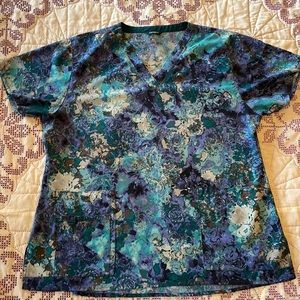 Carhartt Women's XL Cross Flex V-neck Media Scrub Top Style #C12114